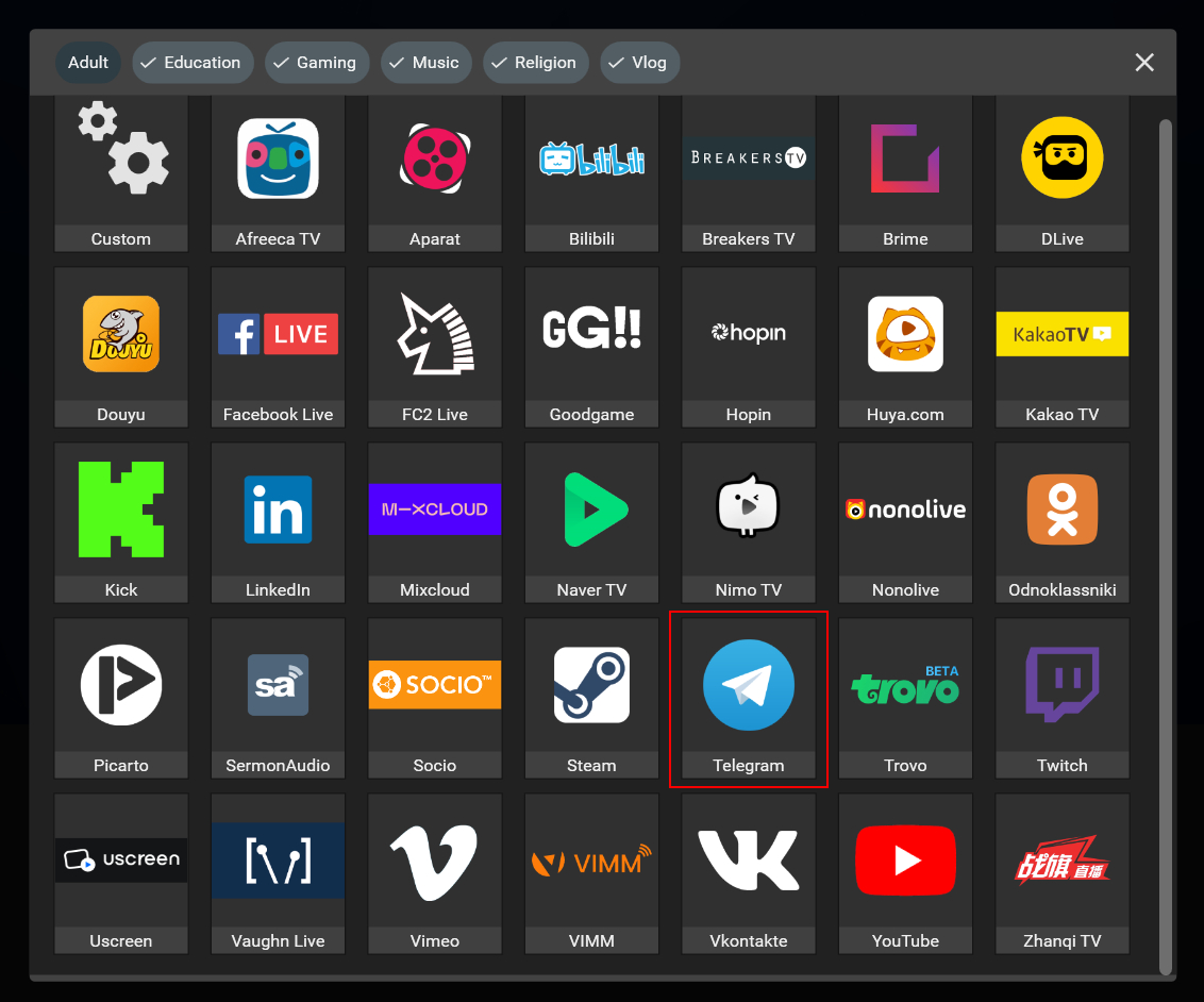 Telegram Inno St Desktop app | Telegram channel - Streamster Knowledge Base