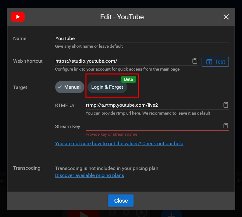 Setting up YouTube channel - Streamster Knowledge Base